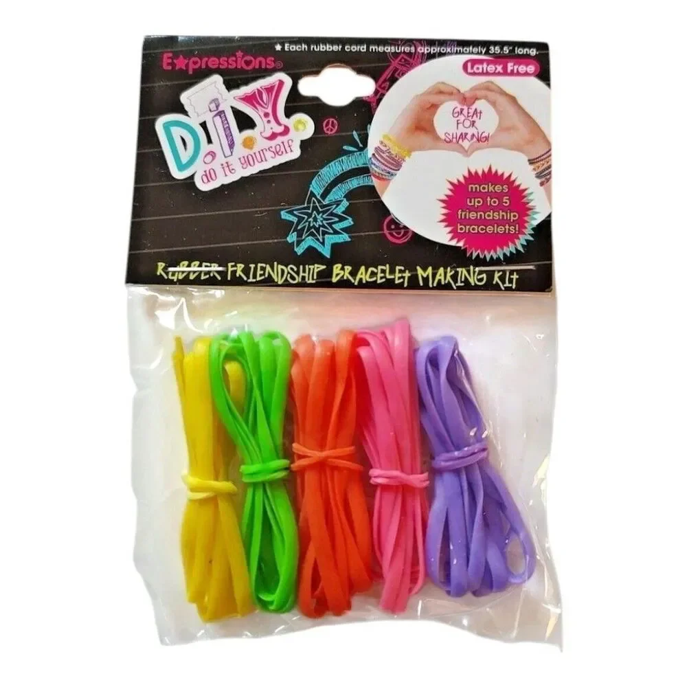 Expressions DIY Rubber Friendship Bracelet Making Kit Latex Free Party Favor